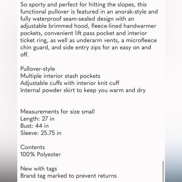 NWT Free People Movement Alpine Glow Ski Pullover Jacket XSmall - Picture 4 of 17